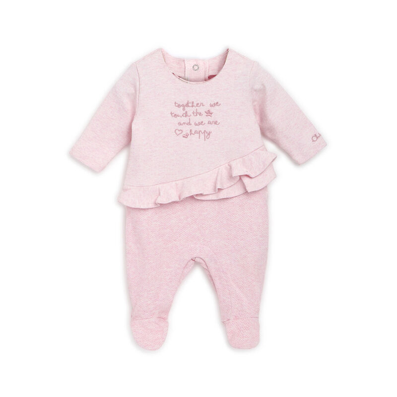 Girls Medium Pink Printed Leg Opening Babysuit image number 0